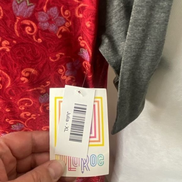 LulaRoe ladies t-shirt dress midi red & size XL NWT - Picture 4 of 15